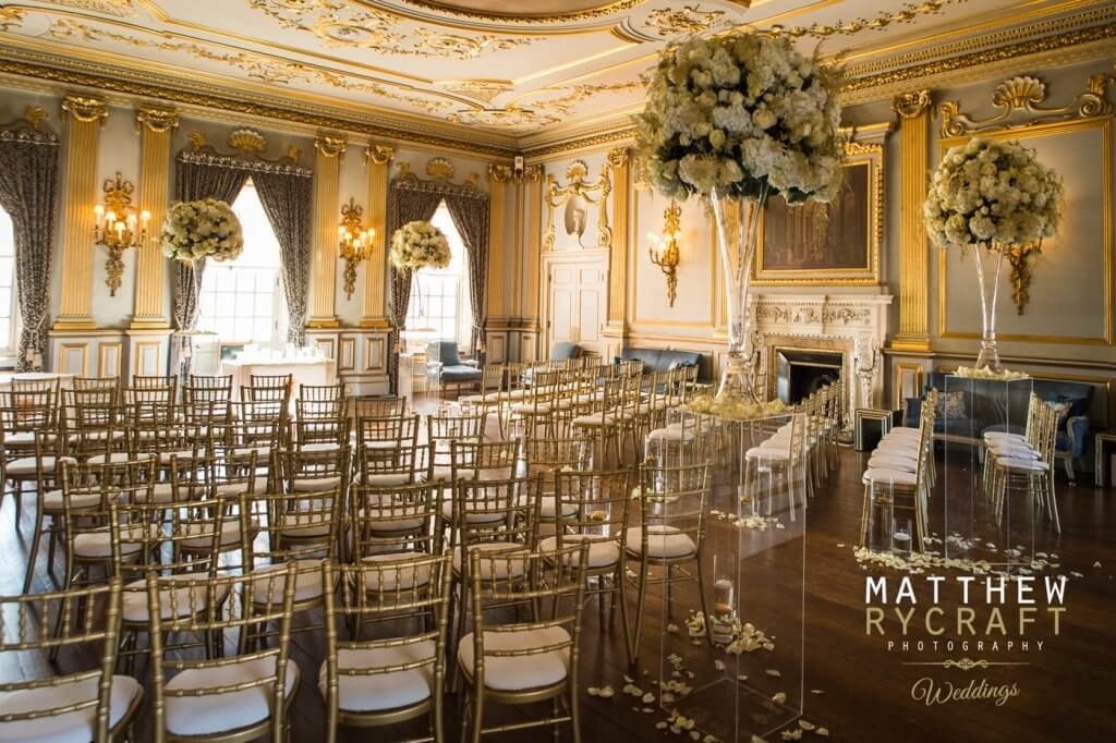 The ceremony room pictured before guests arrive.